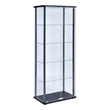 Bowery Hill 5 Shelf Contemporary Glass Wood Curio Cabinet in Black