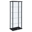 Bowery Hill 5 Shelf Contemporary Glass Wood Curio Cabinet in Black