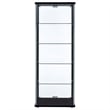Bowery Hill 5 Shelf Contemporary Glass Wood Curio Cabinet in Black