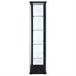 Bowery Hill 5 Shelf Contemporary Glass Wood Curio Cabinet in Black