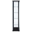 Bowery Hill 5 Shelf Contemporary Glass Wood Curio Cabinet in Black