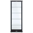 Bowery Hill 5 Shelf Contemporary Glass Wood Curio Cabinet in Black