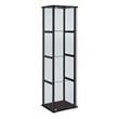 Bowery Hill Contemporary Wood 4 Shelf Glass Curio Cabinet in Black