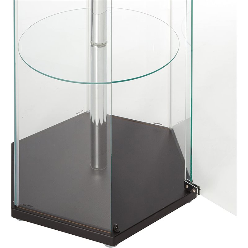 Bowery Hill Hexagon Glass Curio Cabinet in Black 