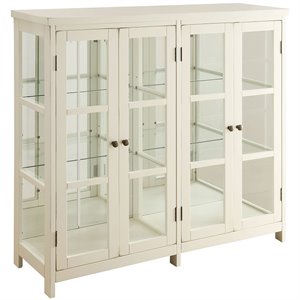 bowery hill 4 door curio cabinet in white