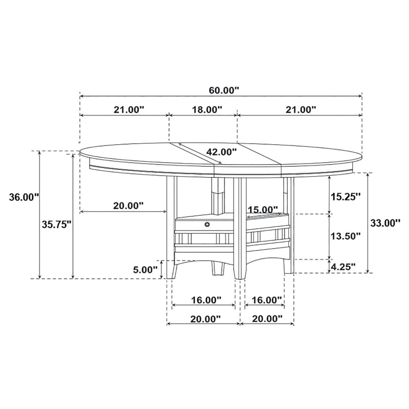 Bowery Hill Extendable Casual Counter Height Dining Table