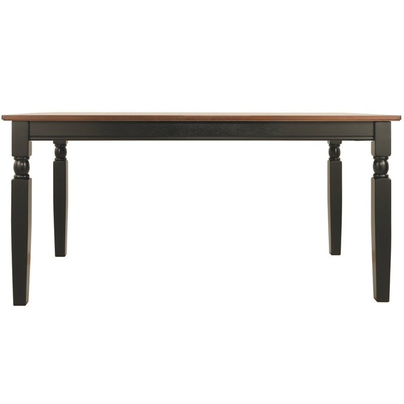 Bowery Hill Rectangular Dining Table in Black and Brown
