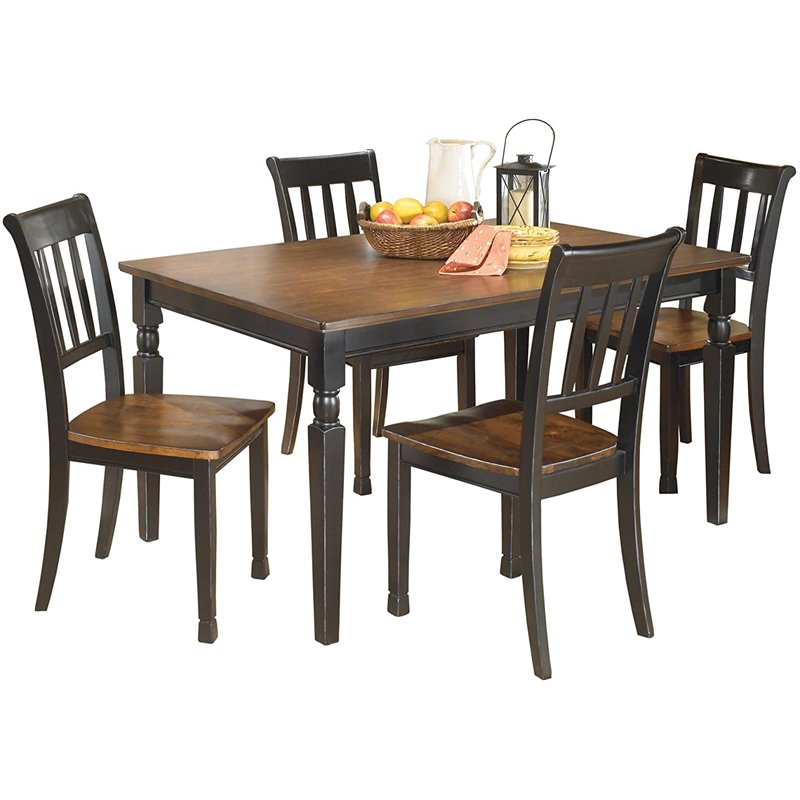 Bowery Hill Rectangular Dining Table in Black and Brown