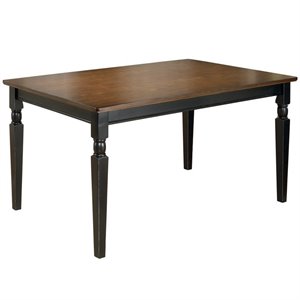 Bowery Hill Rectangular Dining Table in Black and Brown