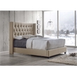 Bowery Hill Contemporary  Fabric Upholstered King Platform Bed in Gray