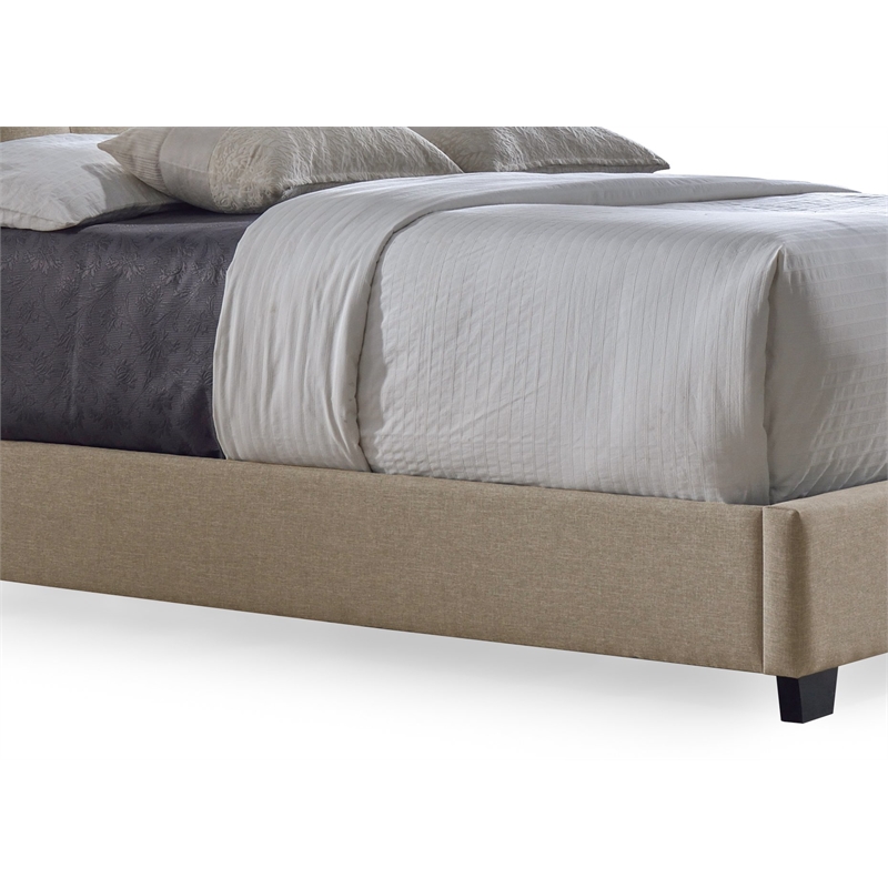 Bowery Hill Contemporary  Fabric Upholstered King Platform Bed in Gray