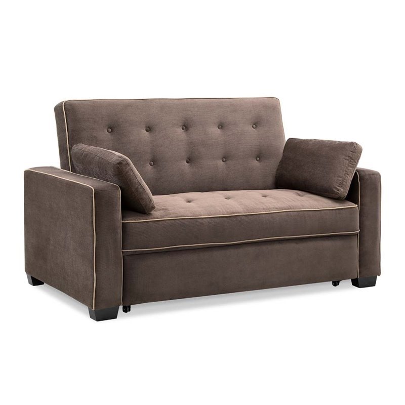 Bowery Hill Convertible Full Loveseat in Java