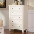 Bowery Hill 5 Drawer Chest in White and Silver