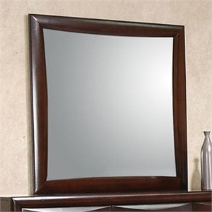 bowery hill square mirror in cappuccino and brushed nickel