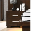 Bowery Hill 2 Drawer Nightstand in Cappuccino and Silver
