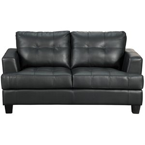 mer-757 bowery hill contemporary tufted leather love seat