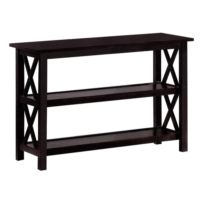 Bowery Hill Briarcliff 2 Shelf Console Table in Dark Merlot Finish