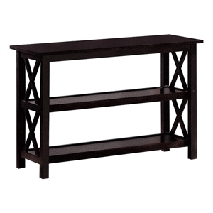 Bowery Hill Briarcliff 2 Shelf Console Table in Dark Merlot Finish