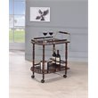 Bowery Hill Serving Cart in Merlot and Brass
