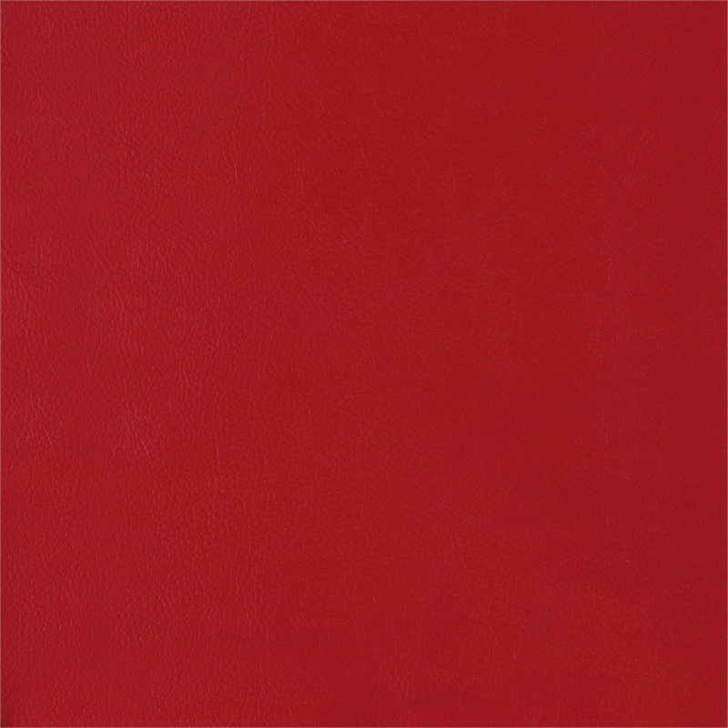 Bowery Hill Faux Leather Bar Stool Chair in Red With Round Seat & Footrest