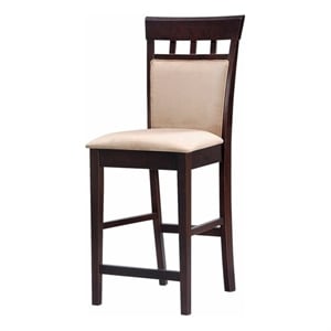 mer-757 bowery hill upholstered panel back stool in cappuccino