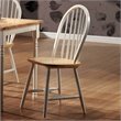Bowery Hill Farmhouse Wood Dining Side Chair in Natural Brown-White