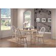 Bowery Hill Farmhouse Wood Dining Side Chair in Natural Brown-White