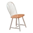 Bowery Hill Farmhouse Wood Dining Side Chair in Natural Brown-White