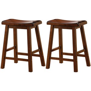 MER-757 Bowery Hill Wooden Stool in Walnut