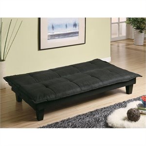 Bowery Hill Padded Convertible Sofa Bed in Black