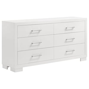 Bowery Hill 6-Drawer Contemporary Wood Double Dresser in White