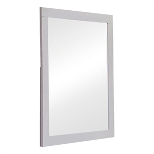 Bowery Hill Contemporary Rectangular Wood Mirror in White