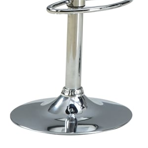 Bowery Hill 24.5'' Contemporary Faux Leather Round Adjustable Bar Stool in Black