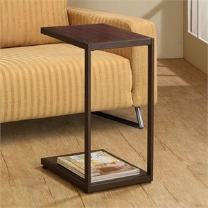 bowery hill contemporary end table in dark brown