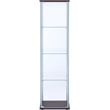 Bowery Hill Contemporary Espresso 4 Shelf Glass Curio Cabinet