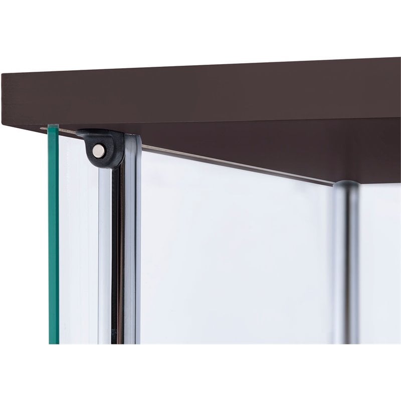 Bowery Hill Contemporary Espresso 4 Shelf Glass Curio Cabinet