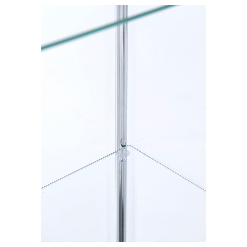 Bowery Hill Contemporary Espresso 4 Shelf Glass Curio Cabinet