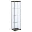 Bowery Hill Contemporary Espresso 4 Shelf Glass Curio Cabinet
