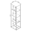 Bowery Hill Contemporary Espresso 4 Shelf Glass Curio Cabinet