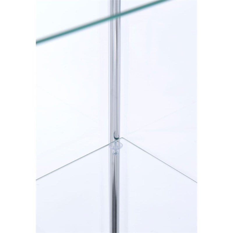 Bowery Hill Contemporary Espresso 4 Shelf Glass Curio Cabinet