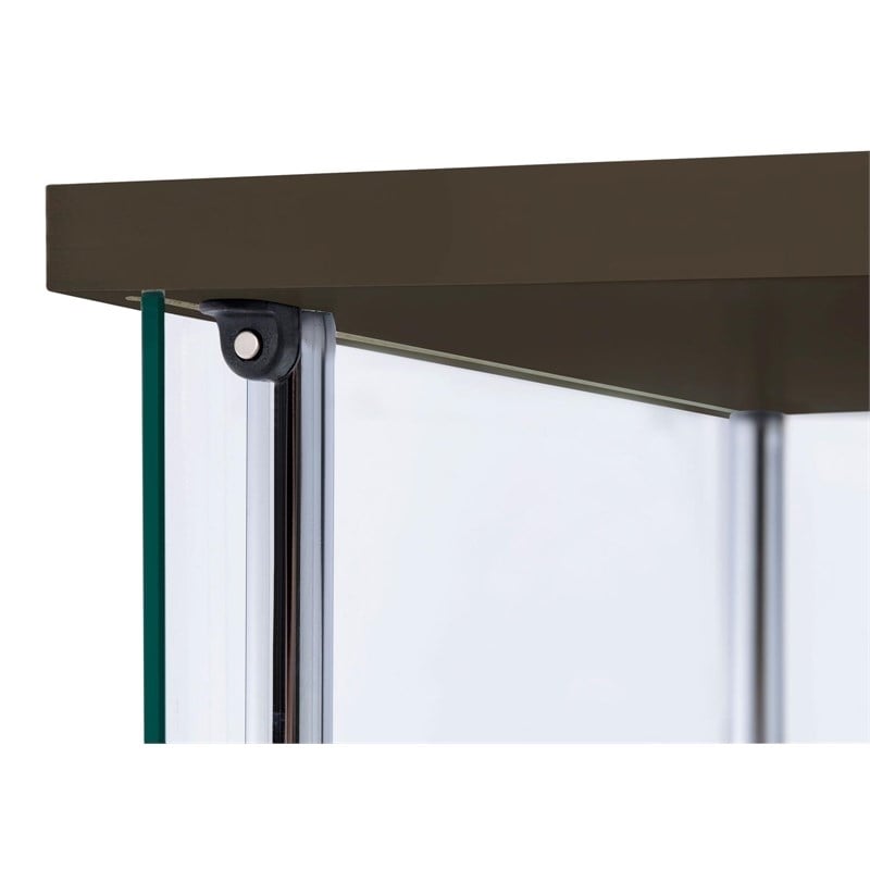 Bowery Hill Contemporary Espresso 4 Shelf Glass Curio Cabinet