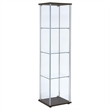 Bowery Hill Contemporary Espresso 4 Shelf Glass Curio Cabinet