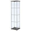 Bowery Hill Contemporary Espresso 4 Shelf Glass Curio Cabinet