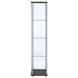 Bowery Hill Contemporary Espresso 4 Shelf Glass Curio Cabinet