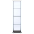 Bowery Hill Contemporary Espresso 4 Shelf Glass Curio Cabinet