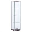 Bowery Hill Contemporary Espresso 4 Shelf Glass Curio Cabinet