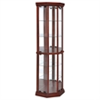 Bowery Hill 6 Shelf Corner Curio Cabinet in Medium Brown