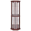 Bowery Hill 6 Shelf Corner Curio Cabinet in Medium Brown