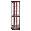 Bowery Hill 6 Shelf Corner Curio Cabinet in Medium Brown