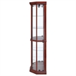 Bowery Hill 6 Shelf Corner Curio Cabinet in Medium Brown